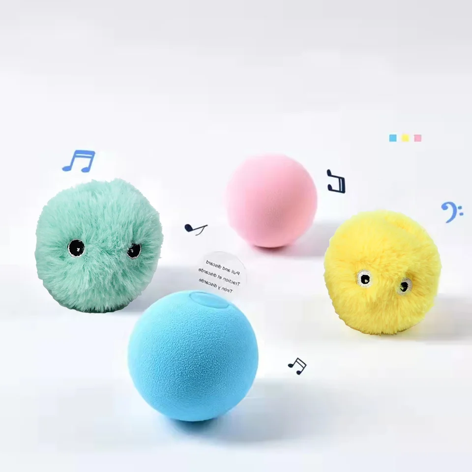 Jouets intelligents pour chat, balle interactive en peluche, avec herbe-aux-chats, chatons. – Image 4