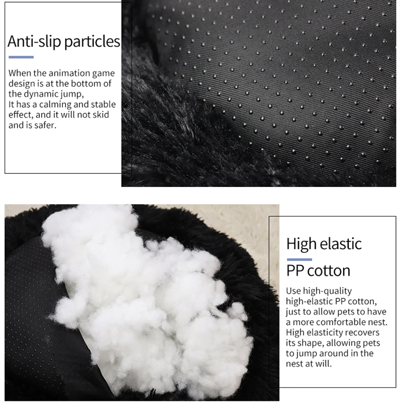 Lit pour chat super doux en peluche, lavable, pleine taille, lit – Image 2