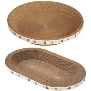 Grattoir rond ovale en carton pour chat,