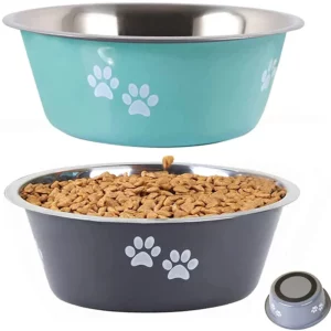 Bols pour chiens mignons pour chiens de taille moyenne et grande bols d'alimentation bols d'eau bol de nourriture pour petits chiens en acier inoxydable mangeoires surélevées pour animaux de compagnie