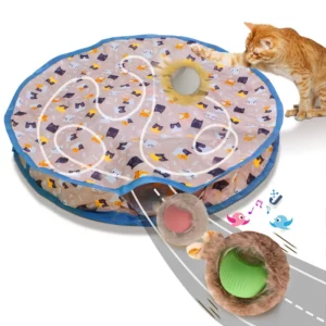 Jouets interactifs pour chat, balle à rouler rapidement dans la pochette
