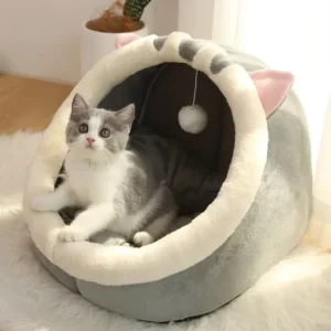 Lit à Coussin Doux avec jouets pour chats et chatons