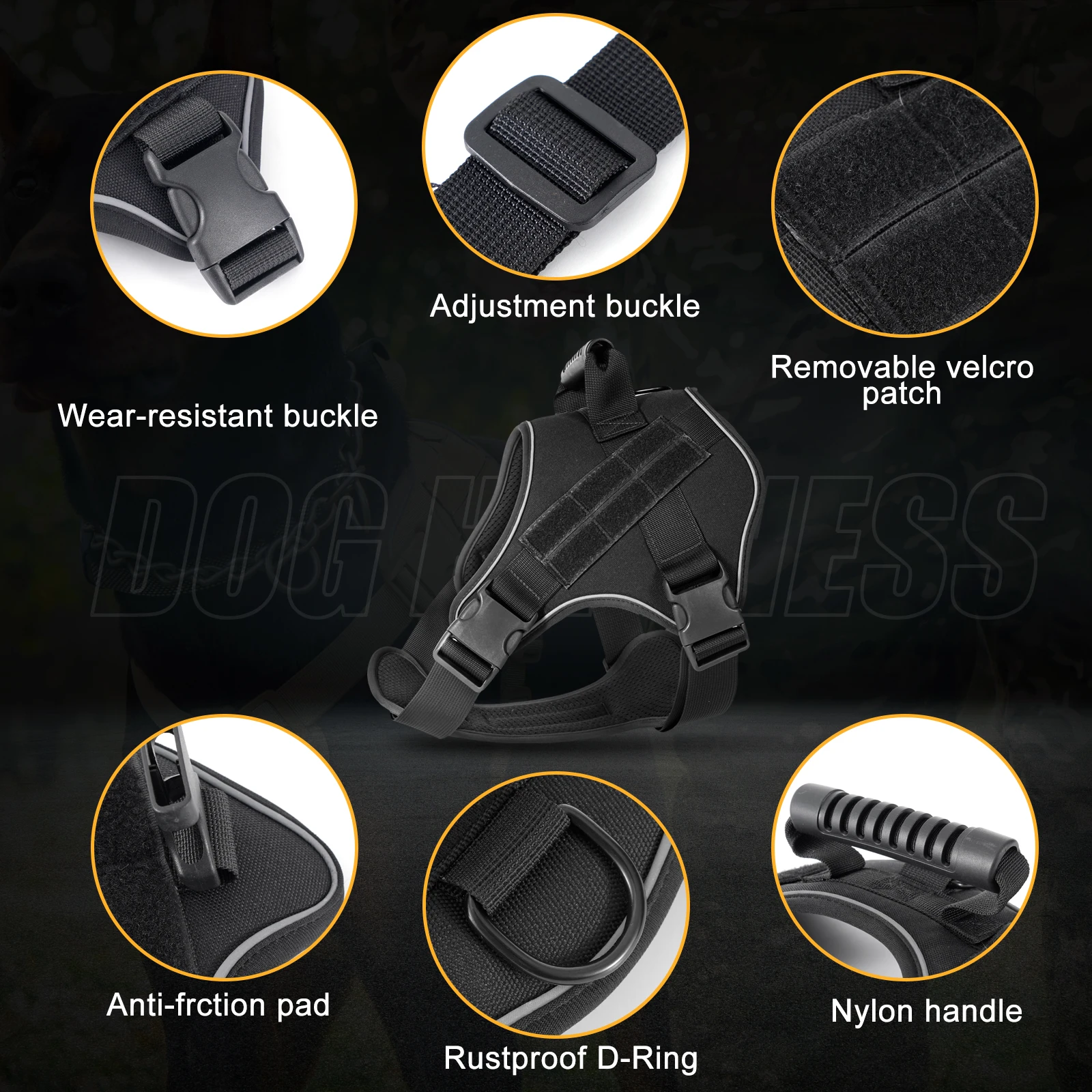 Harnais tactique pour chien, Doberman Pinscher. – Image 3