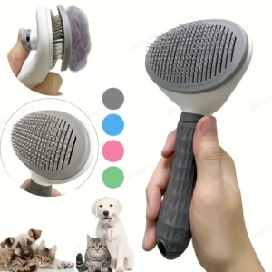 Peigne d'épilation pour animaux de compagnie en un clic pour un toilettage sans effort des chiens et des chats-brosse d'épilation flottante avec fonction automatique