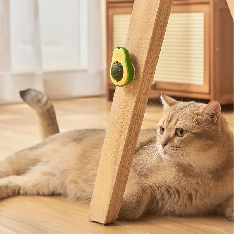 Balle rotative en herbe de cataire pour chat, ventouse murale, jouets à lécher, fissurail, sucre, IkSmart, balle interactive, menthe – Image 2