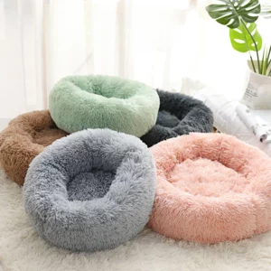 Nid en peluche lavable pour animaux de compagnie, poignées chaudes, accent rond pour chat, lit pour chien, décoration universelle, saisonnier, maison, hiver