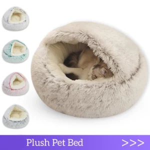 Matelas rond en peluche pour animaux de compagnie, lit chaud et doux avec housse, accent de couchage pour chat et chien, petit chien et chaton, diversification