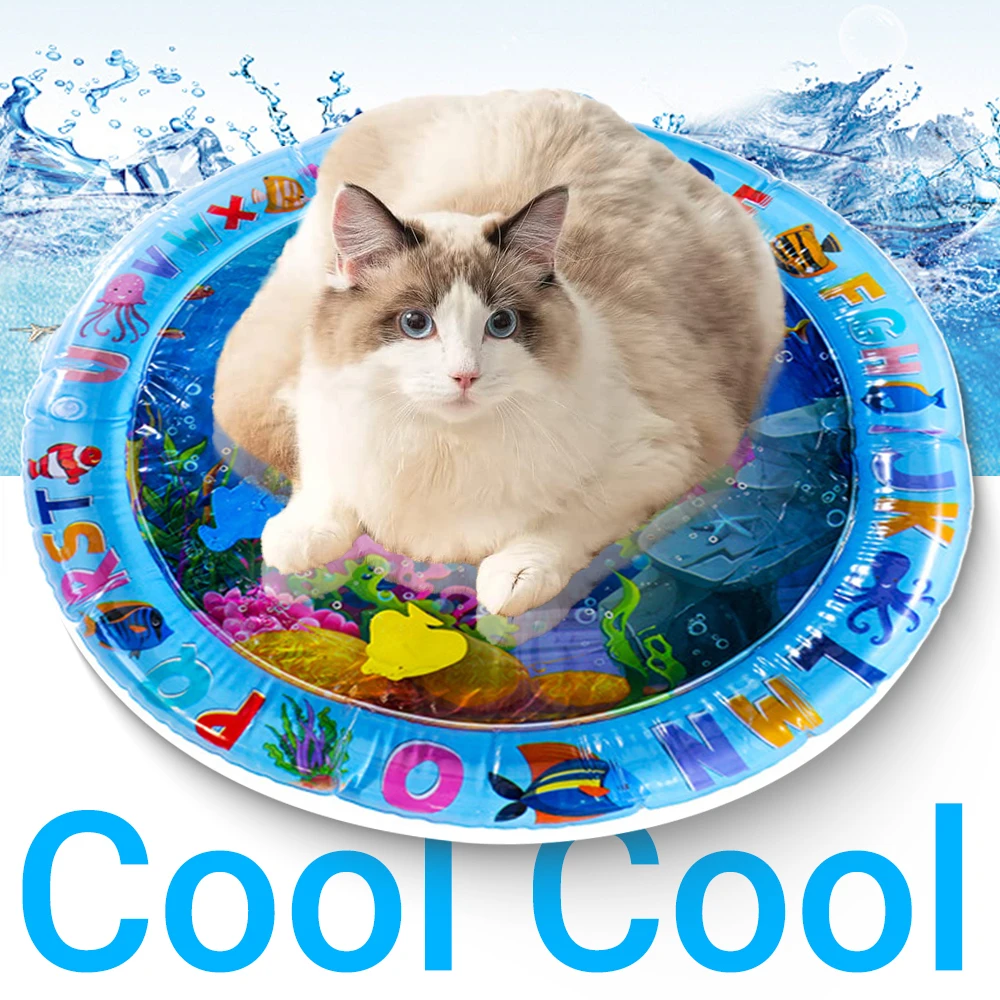 Tapis de jeu d'eau sensoriel pour chat, en Pvc, poisson d'océan, ramper, à Induction, jouet interactif pour chat – Image 2