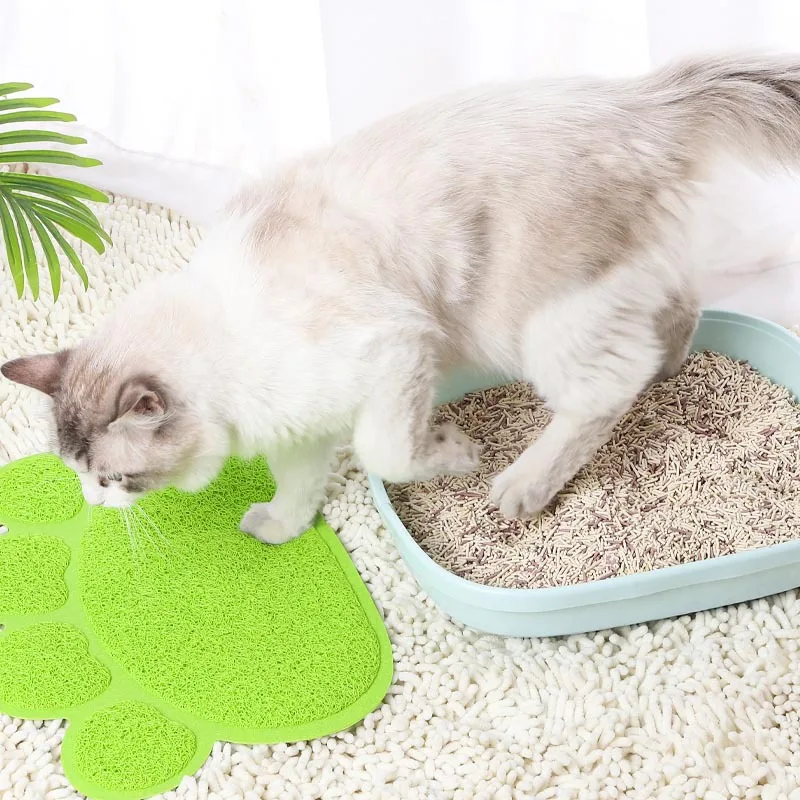 Tapis de litière pour chat, coussin de repas pour animaux de compagnie, Anti-saleté, empêche le coussin glissant, Anti-brouillage des pieds, tapis de sable, Cage pour chat, tapis pour chien – Image 2