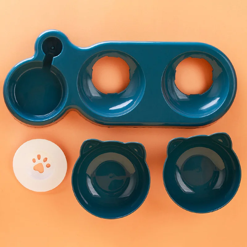 Mangeoire pour chat 3 en 1, distributeur d'eau automatique, Double bol pour animaux de compagnie, pour petits chiens et chats, récipient de nourriture pour animaux de compagnie, accessoires pour chats – Image 4