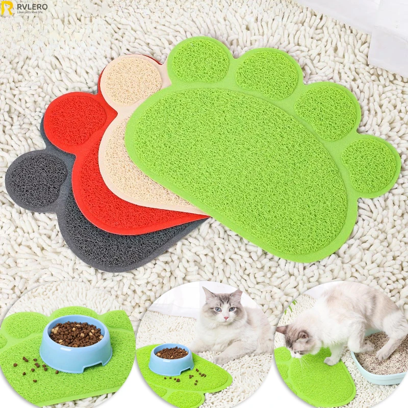 Tapis de litière pour chat, coussin de repas pour animaux de compagnie, Anti-saleté, empêche le coussin glissant, Anti-brouillage des pieds, tapis de sable, Cage pour chat, tapis pour chien