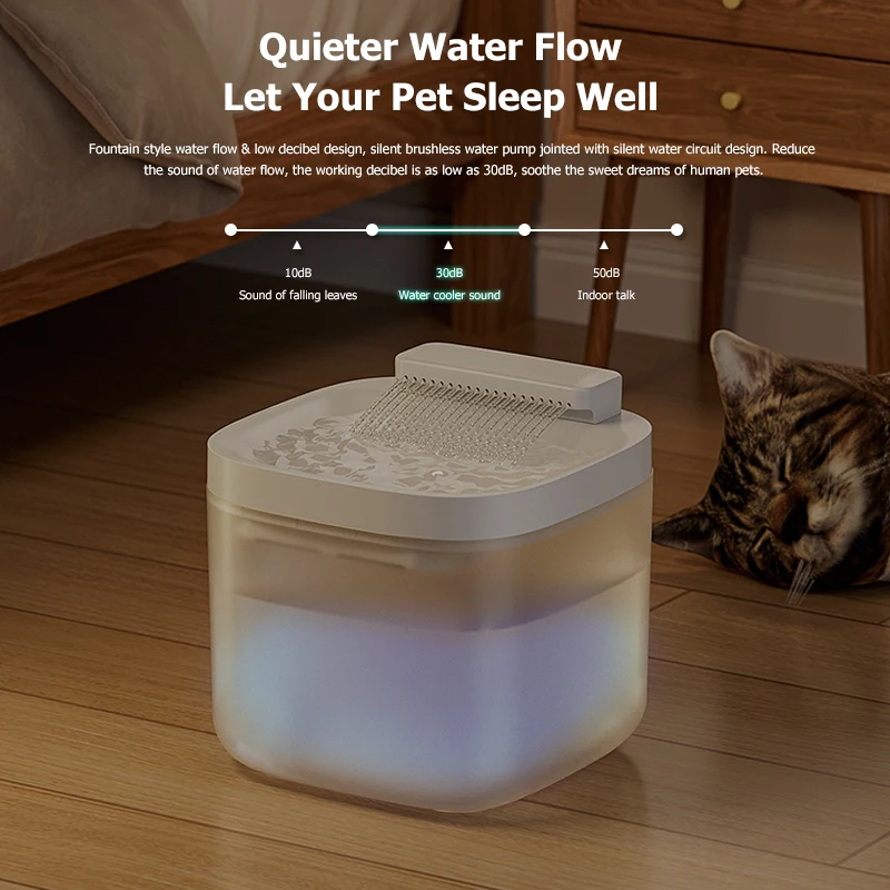 Fontaine d'eau USB 3L pour animaux de compagnie, avec pompe et filtre, distributeur d'eau Anti-brûlure sèche pour chat, buveur à recirculation automatique pour animaux de compagnie – Image 3