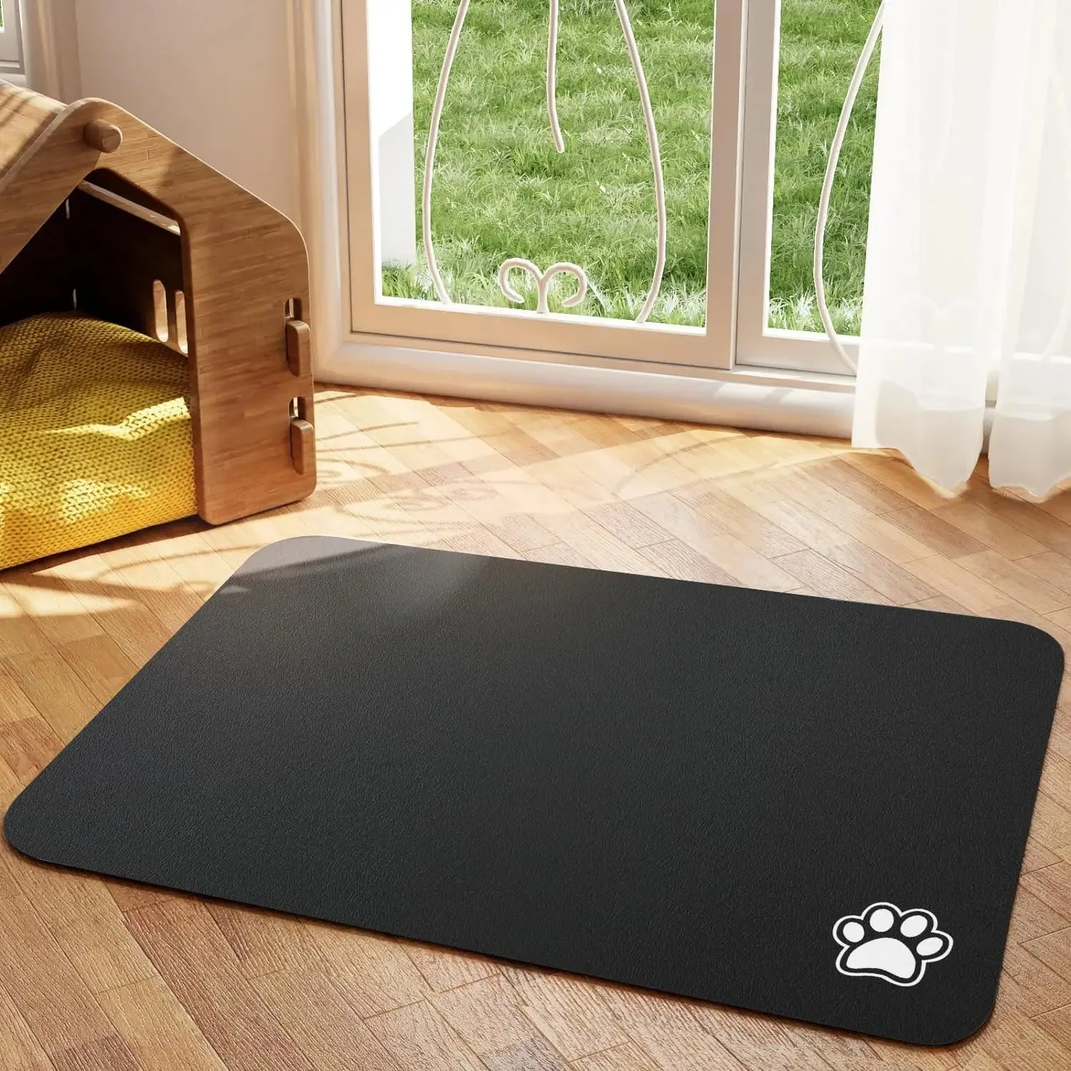 Tapis d'alimentation pour animaux de compagnie, tapis absorbant pour chien et chat, pour aliments et eau, napperons faciles à nettoyer, tapis pour chien à séchage rapide pour buveurs en désordre – Image 6