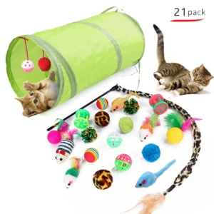 Jouets pour chaton, paquet varié, ensemble combiné de jouets pour animaux de compagnie, bâton amusant pour chat, souris en Sisal, cloche, balle, fournitures pour chat