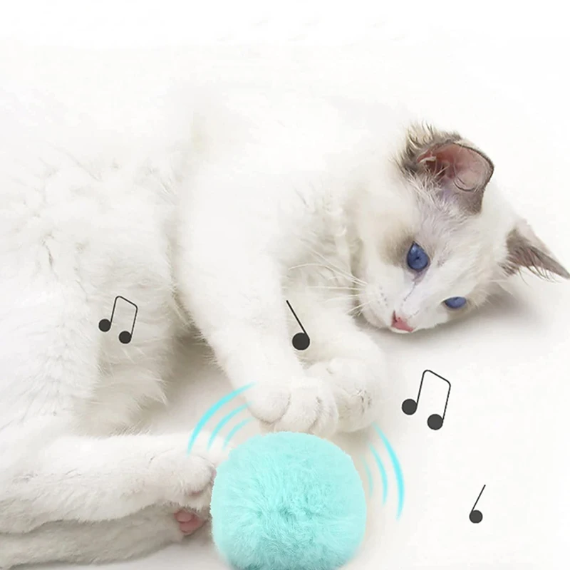 Balle électrique intelligente en peluche pour chat, jouet coule, formation au cataire, chaton, sonore tactile, produit pour animaux de compagnie, jouet couineur – Image 2