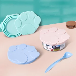 Couvercle en conserve Portable en Silicone pour chien et chat, cuillère à sceller les aliments 2 en 1, couvercle de stockage des aliments pour animaux de compagnie, couvercles de conservation de la fraîcheur, bol, accessoires pour chiens