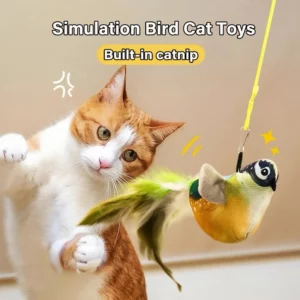 Simulation oiseau chat jouets chats interactif chat jouet réaliste oiseau son chat jouet en peluche chat jouet herbe-aux-chats chat jouet pour chats chaton jouet