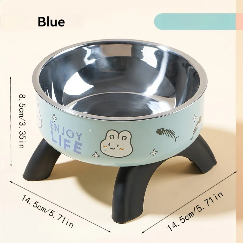 Bols surélevés pour chat pour la protection du cou, bols en acier inoxydable pour animaux de compagnie, bols pour chiens antidérapants et anti-basculement, ustensiles d'alimentation pour chiens. – Image 5